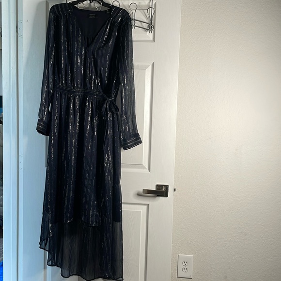Scotch & Soda Dresses & Skirts - Scotch & soda striped high low maxi dress with sheer long sleeves
